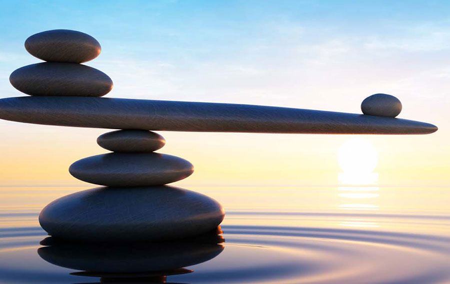 Gleichgewicht mit Steinen